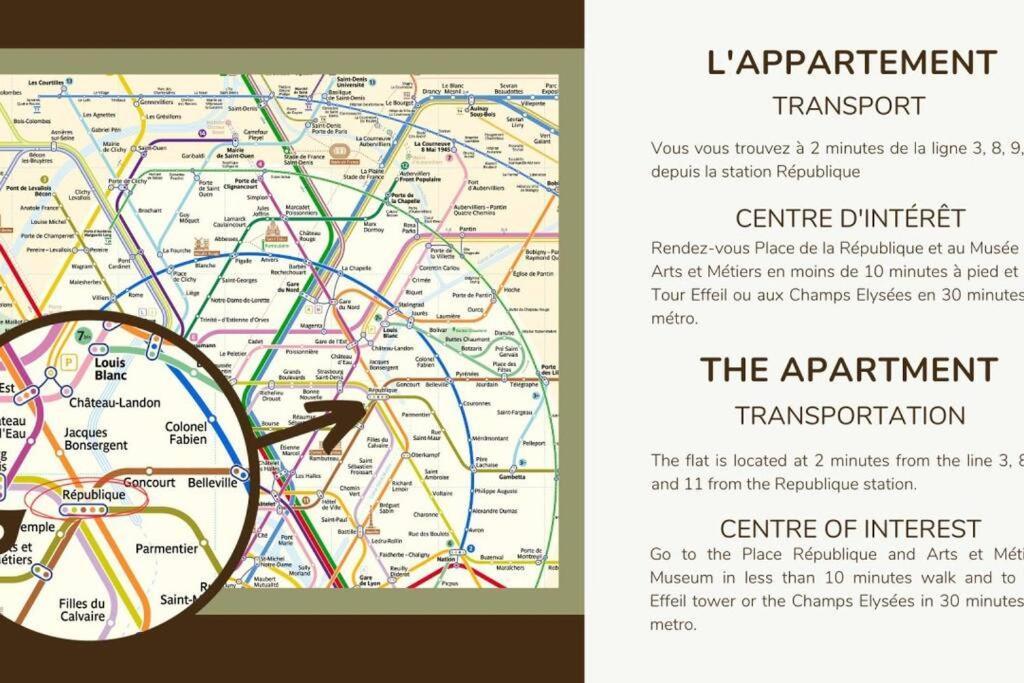 Appart 4Pers#1 Bedroom#Republique#Paris 3 Luaran gambar